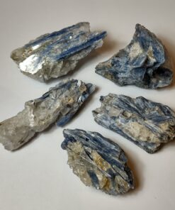 Natural Crystals: Blue Kyanite in Clear Quartz
