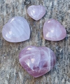 Natural crystals: Large hand carved and polished Rose Quartz hearts