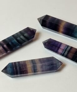 Natural Crystals: Cut & Polished Rainbow Fluorite Double Terminated Wands (Two Sizes Available)