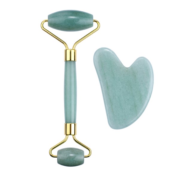Beauty Tools: Green Aventurine Facial Roller & Gua Sha