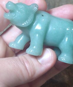 Alternative view of Natural Crystals: Hand Carved & Polished Green Aventurine Tiger (Approx 6x3.5x3cm)