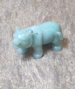 Natural Crystals: Hand Carved & Polished Green Aventurine Tiger (Approx 6x3.5x3cm)