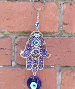 Evil Eye: Hamsa Hanger Twin Fish Detail