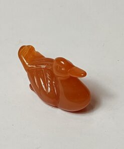 Natural Crystal: Hand Carved & Polished Carnelian Duck (Approx 2x3x2cm)