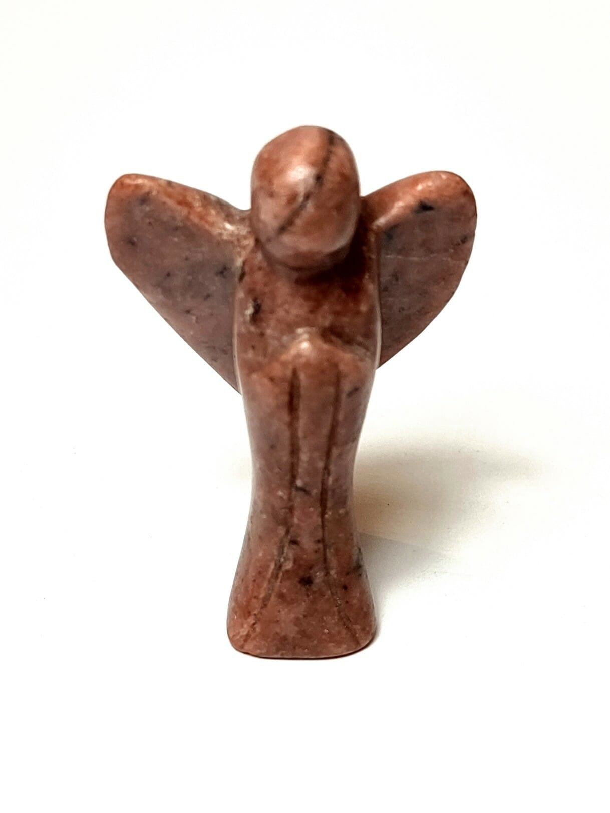 Natural crystal: hand carved and polished Rhodonite Angel
