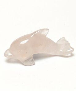 Natural crystal: Hand carved and polished Rose Quartz Dolphin (approx. 6x2cm)