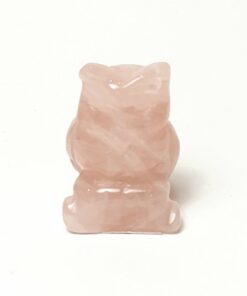 Natural crystal: hand carved and polished Rose Quartz Owl (Approx 3x2x2cm)