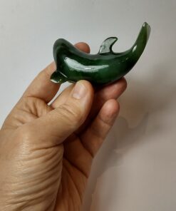 Alternative view of Natural Crystals: Hand Carved & Polished Jade Whale (Approx. 9x5x3.5cm)