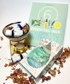 Gift Packs: Essential Oils You Can't Do Without Book + Oil Burner + 3 Essential Oils +Candle