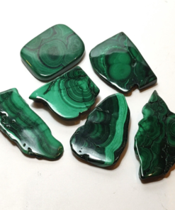 Natural Crystal: Cut & Polished Malachite Free Form Slices (Approx 4x3x.7cm)