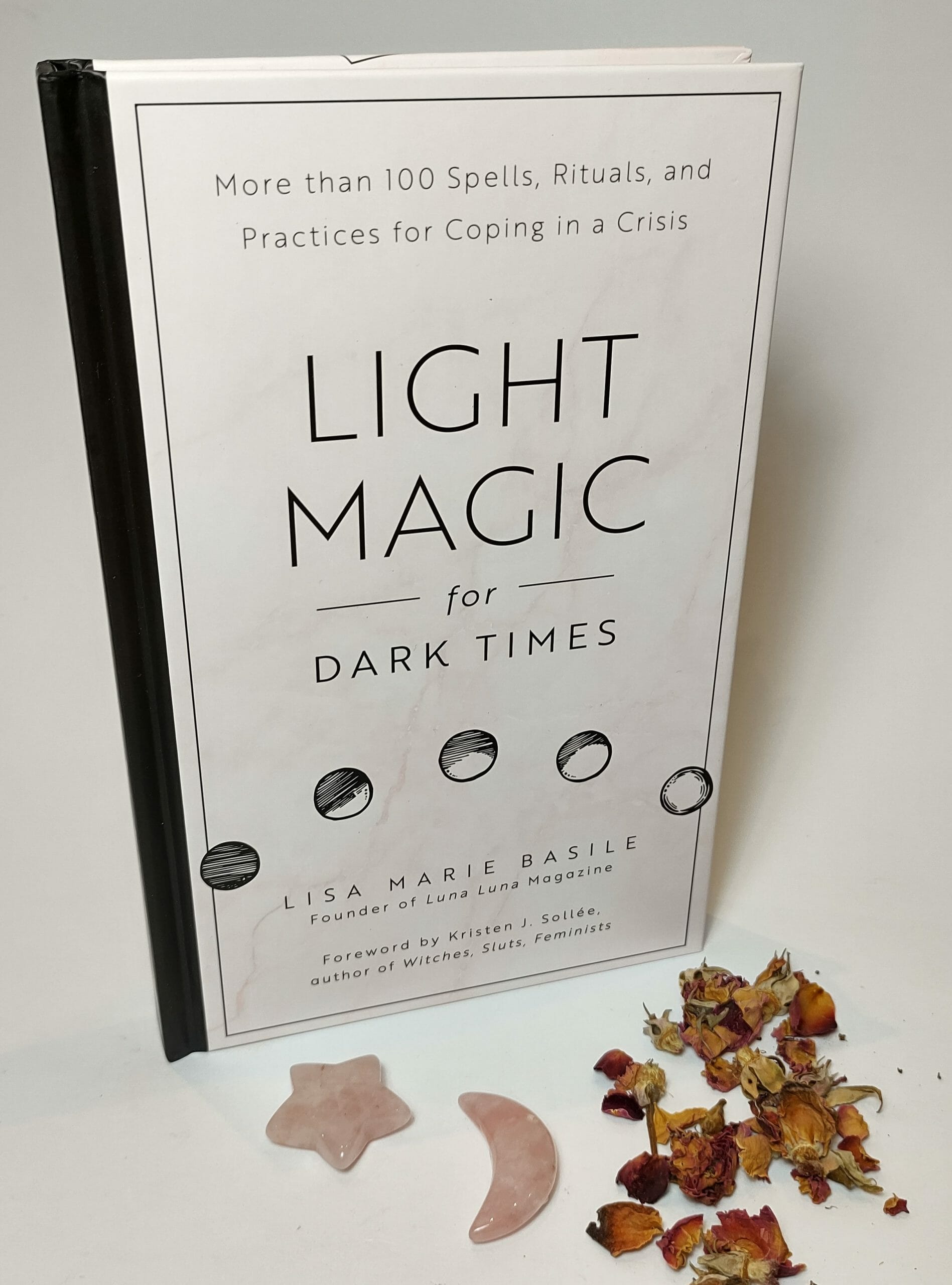 gift pack: light magic for dark days with rose quartz star and moon (mix and match- sold separately or as a set)