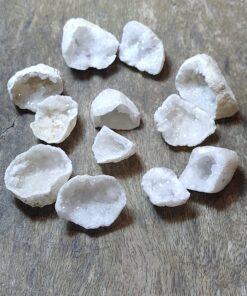 Natural Crystals: Clear Quartz Geodes Matching Pairs (Each Half Approx 3x3x2cm)