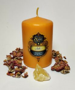 Gift Pack: Sala Scented Pillar Candle & Orange Calcite Crystal
