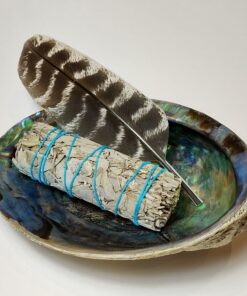 Smudge Starter Kit - Small Smudge Stick, Large Paua Shell & Turkey Feather