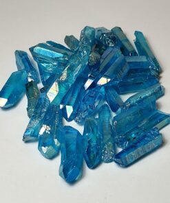 Genuine Crystal: Aqua Aura Points (Quartz Infuse with Gold) (Approx 3x.8cm)