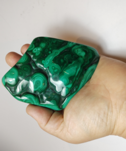 Alternative view of Natural Crystal: Cut & Polished Malachite Free Form (Approx 11x8x1.5cm)
