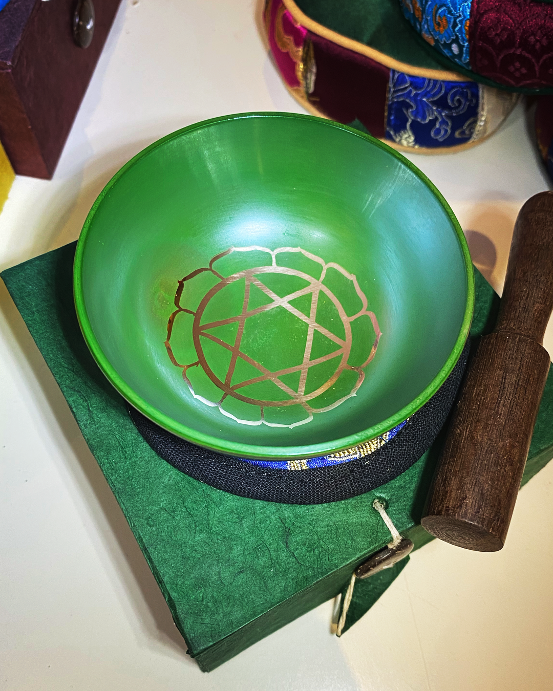 Chakra Singing Bowls: 7 Designs to Choose From (Set with Box, Cushion, & Wand) - Image 7