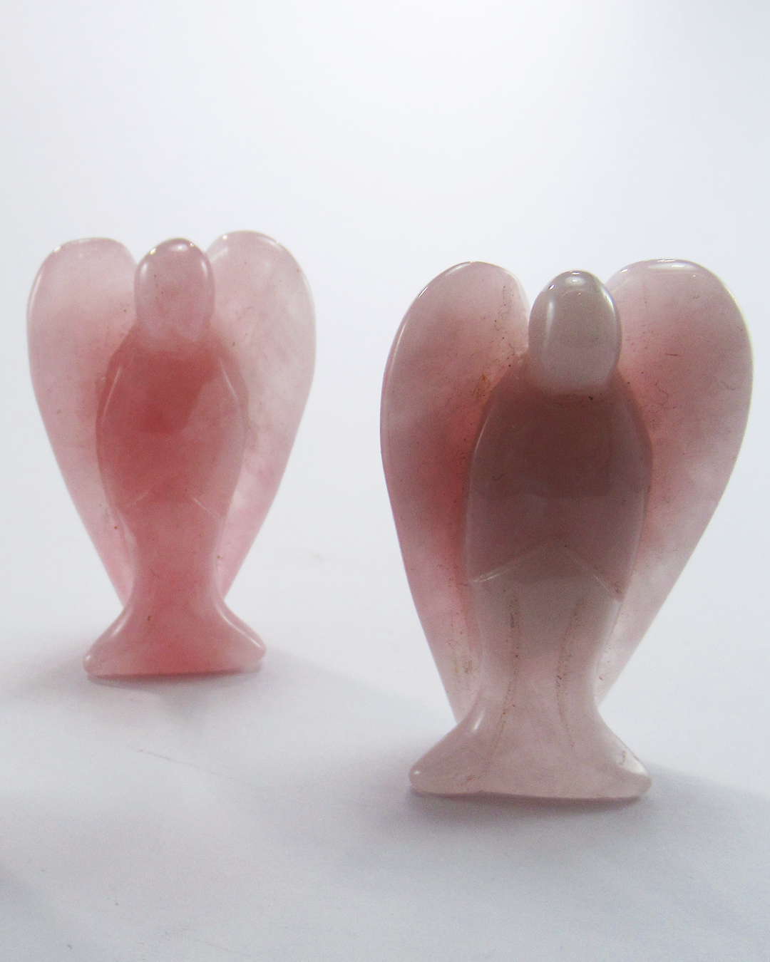 Natural crystals: hand carved and polished Rose Quartz Angels (available in three sizes) - Image 2