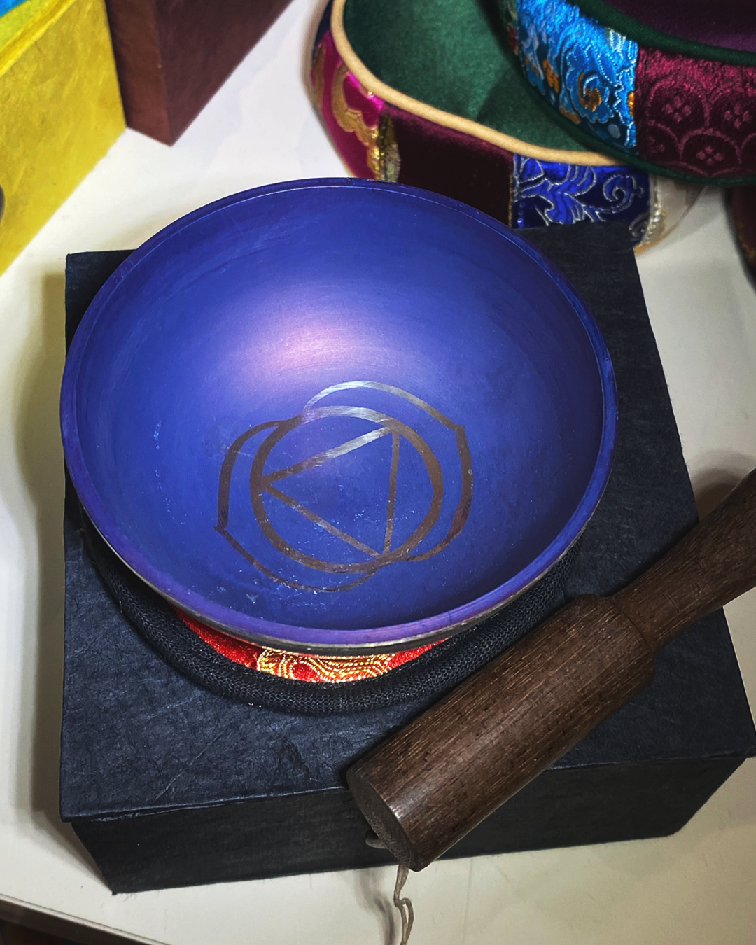 Chakra Singing Bowls: 7 Designs to Choose From (Set with Box, Cushion, & Wand) - Image 5