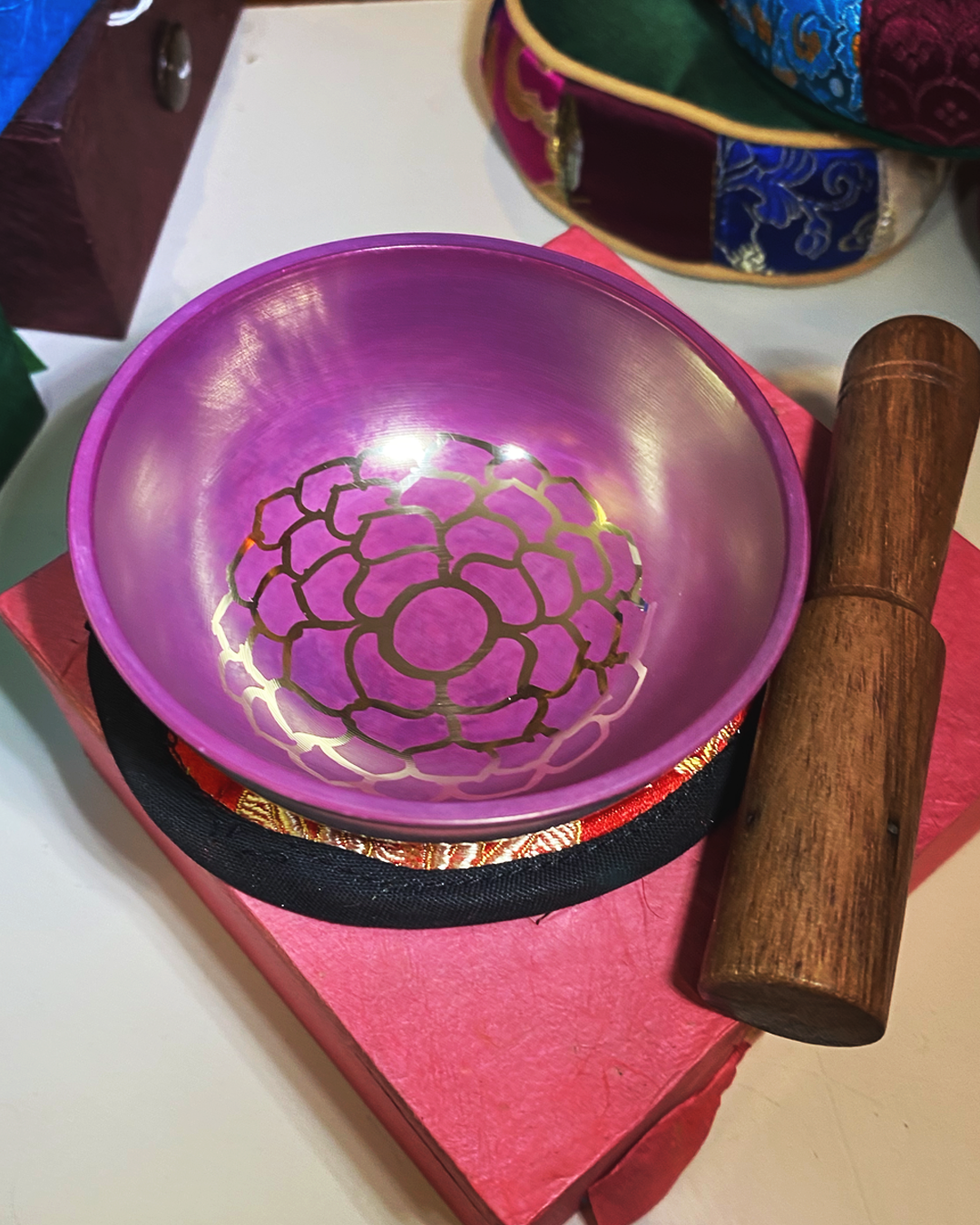 Chakra Singing Bowls: 7 Designs to Choose From (Set with Box, Cushion, & Wand) - Image 2