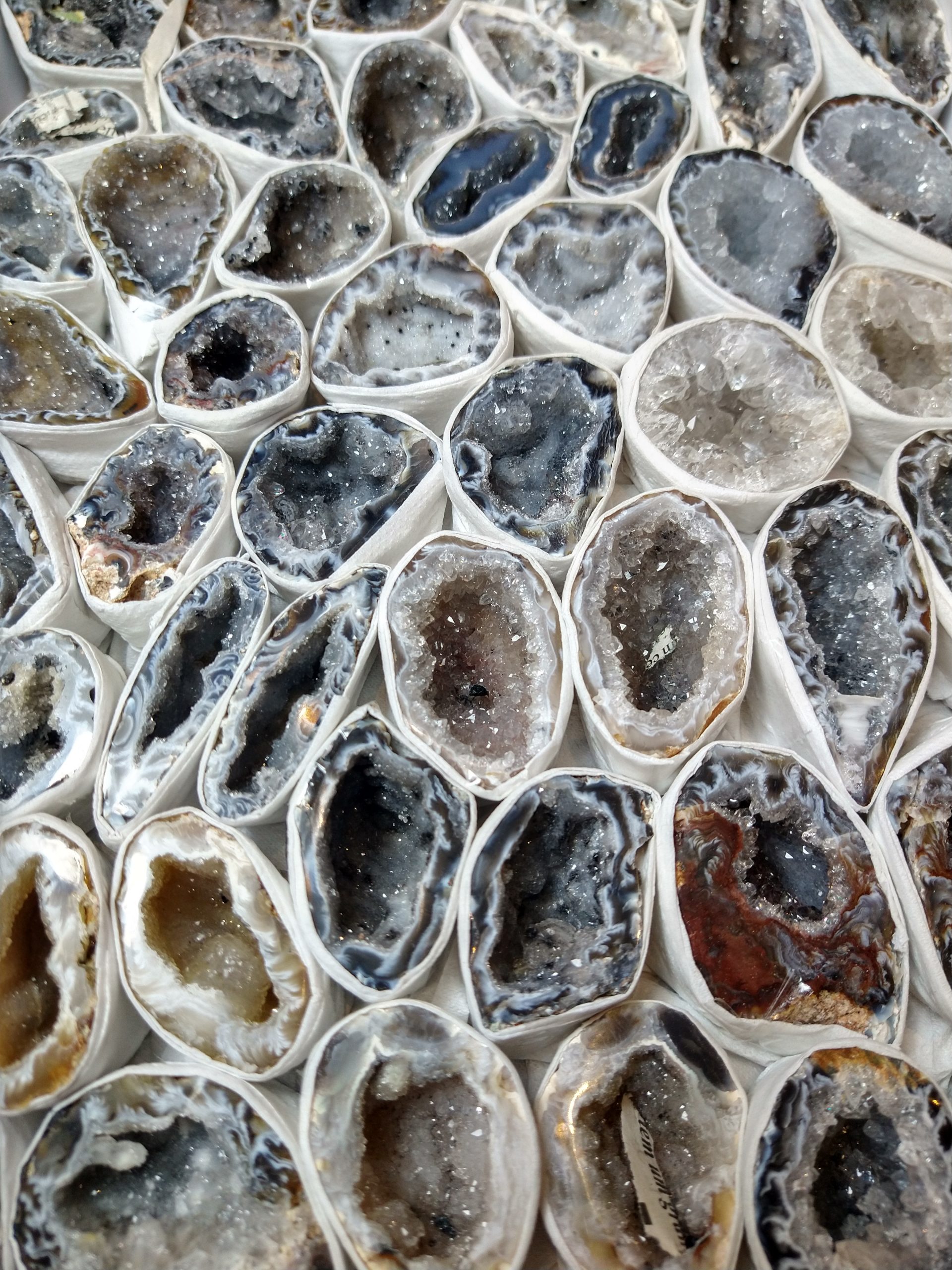 Natural crystals: Clear Quartz/Agate Geodes matching pairs - Assorted Sizes