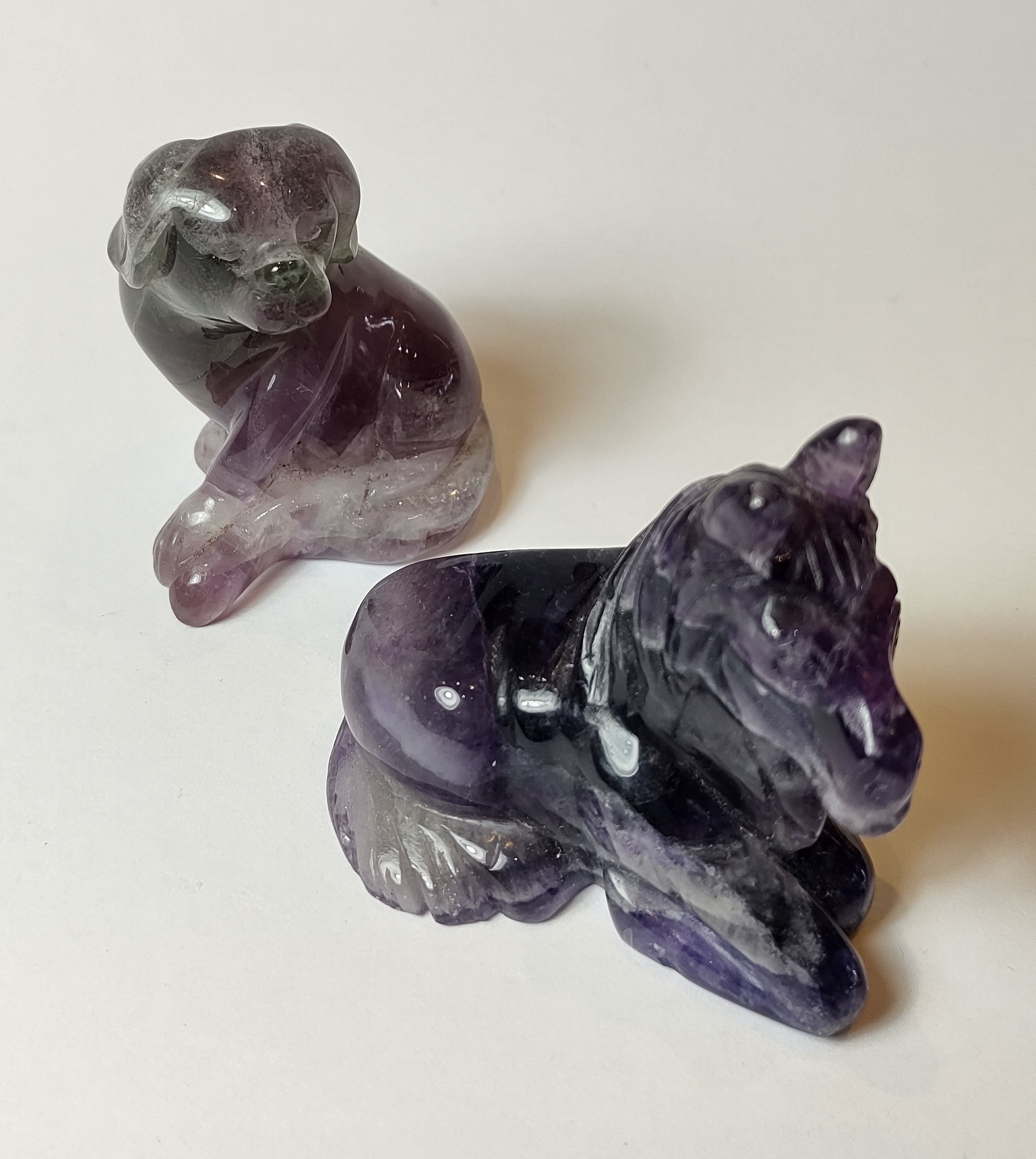Natural Crystals: Hand Carved & Polished Rainbow Fluorite Animals