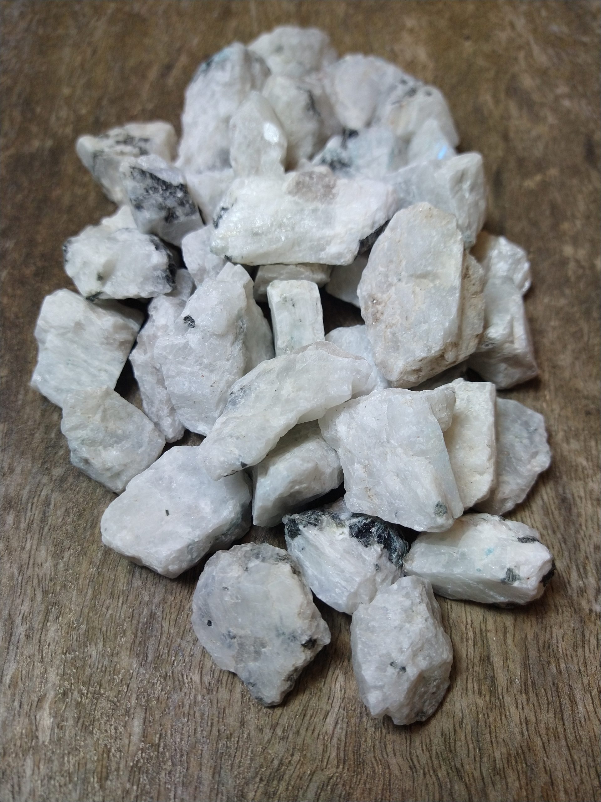 Natural Crystals: Rainbow Moonstone Rough Chunks (Approx 2x2x1cm)