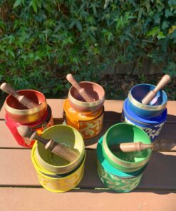 Chakra Singing Bowls: 7 Designs to Choose From (Set with Circular Cloth Case w/Zip, Cushion & Wand)
