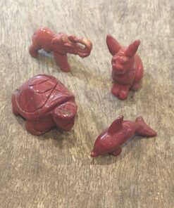Natural Crystal: Hand Carved & Polished Red Jasper Animals