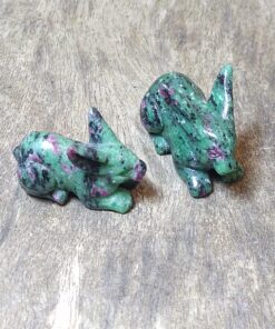 Natural Crystals: Hand Cut & Polished Ruby in Zoisite Rabbits
