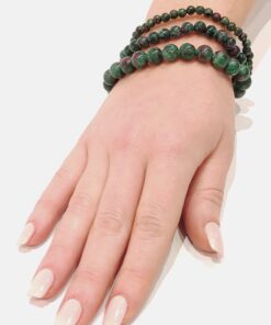 Alternative view of Stretch Bracelets: Ruby in Zoisite 4mm, 6mm, & 8mm Round Beads