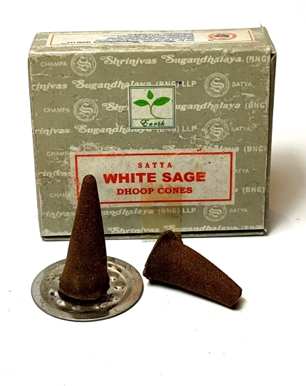 Satya Incense Dhoop Cones: White Sage