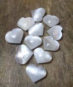 Natural Crystals: Cut & Polished Selenite Hearts (Approx 4x4x1cm)