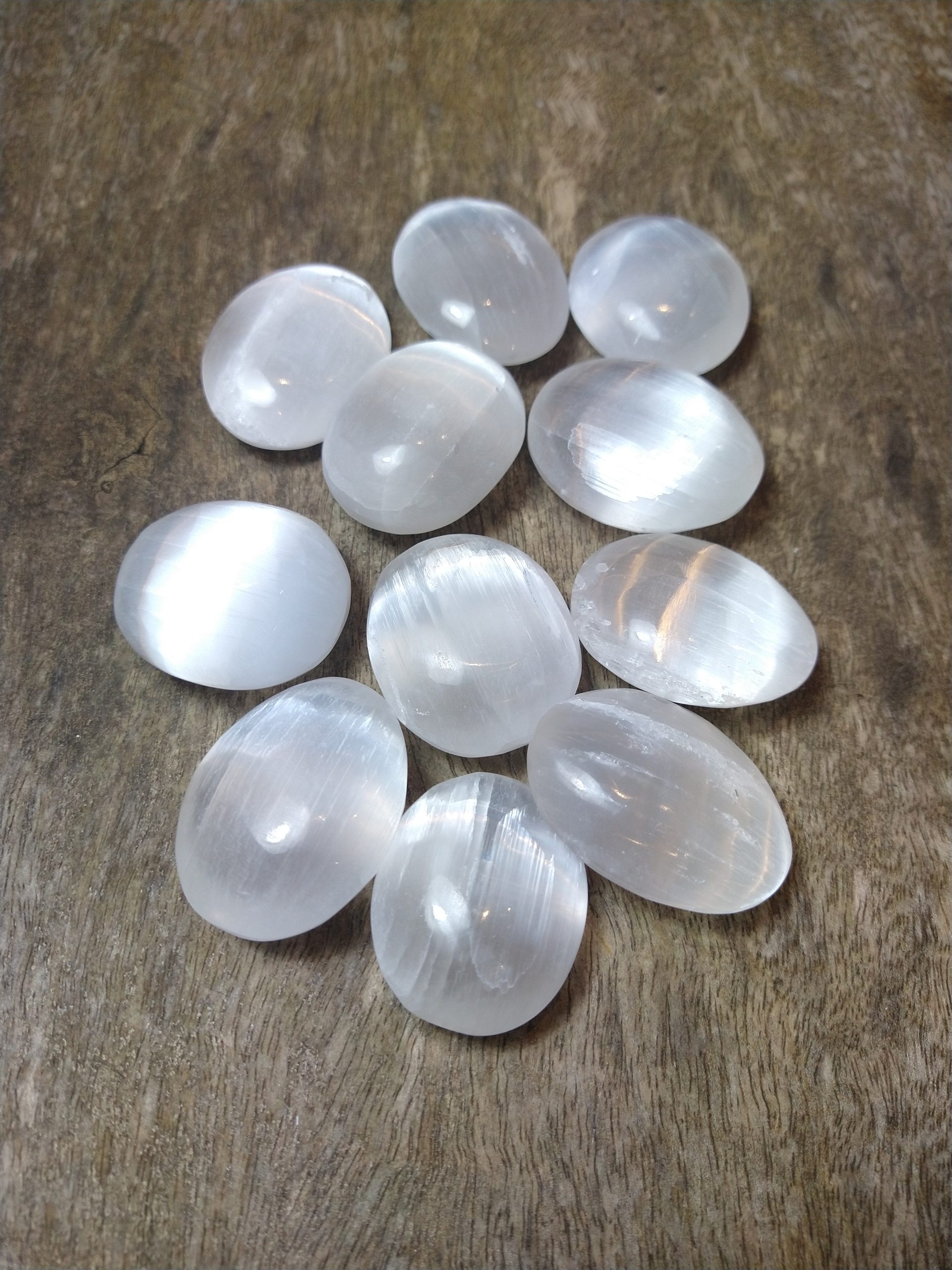 Natural Crystals: Cut & Polished Selenite Touchstones (Approx 5x7x3cm)