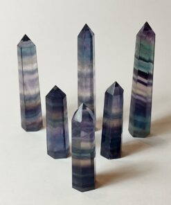 Natural Crystals: Cut & Polished Rainbow Fluorite Generators (Two Sizes Available)