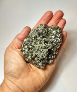 Alternative view of Natural crystals: Pyrite cluster (approx. 6x5x4cm)
