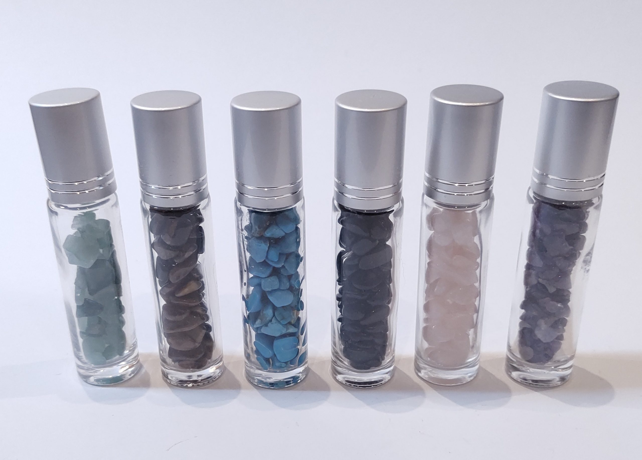 Refillable Roll On Bottles with Gemstones