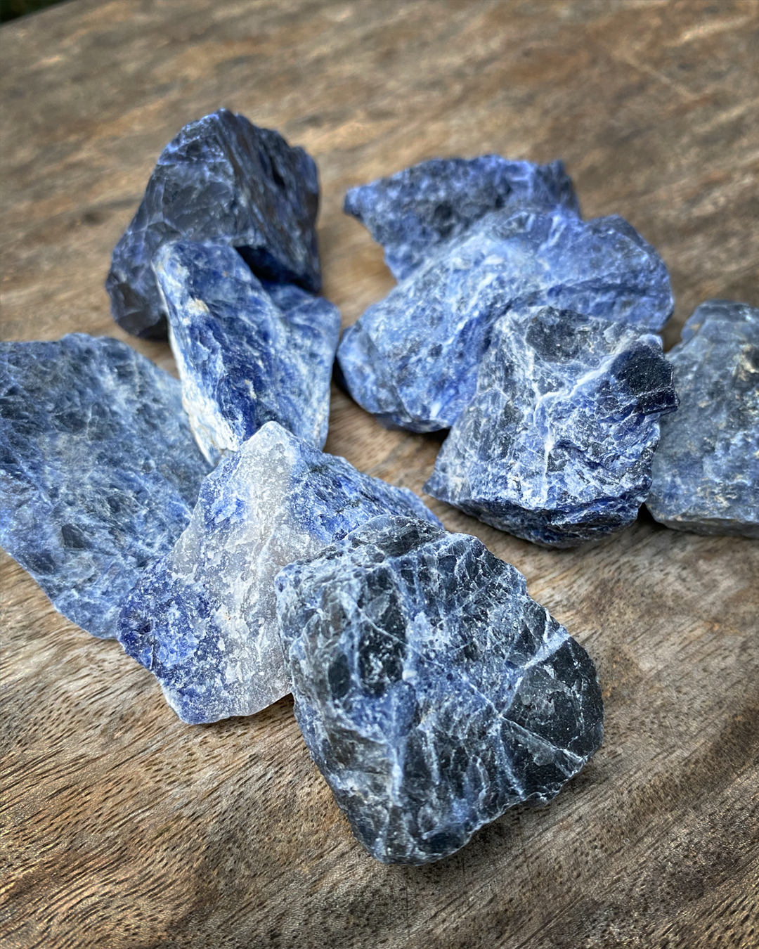 Natural crystals: Sodalite rough chunks (approx. 4x3x2cm)