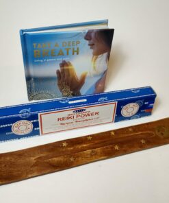 Gift Pack: Take a Deep Breath Hardcover Book + Satya Incense + Wood Incense Holder