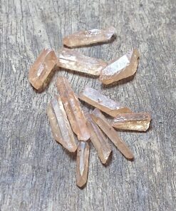 Genuine Crystal: Tangerine Aura Points (Quartz Gold & Iron) (Approx 4x10mm)
