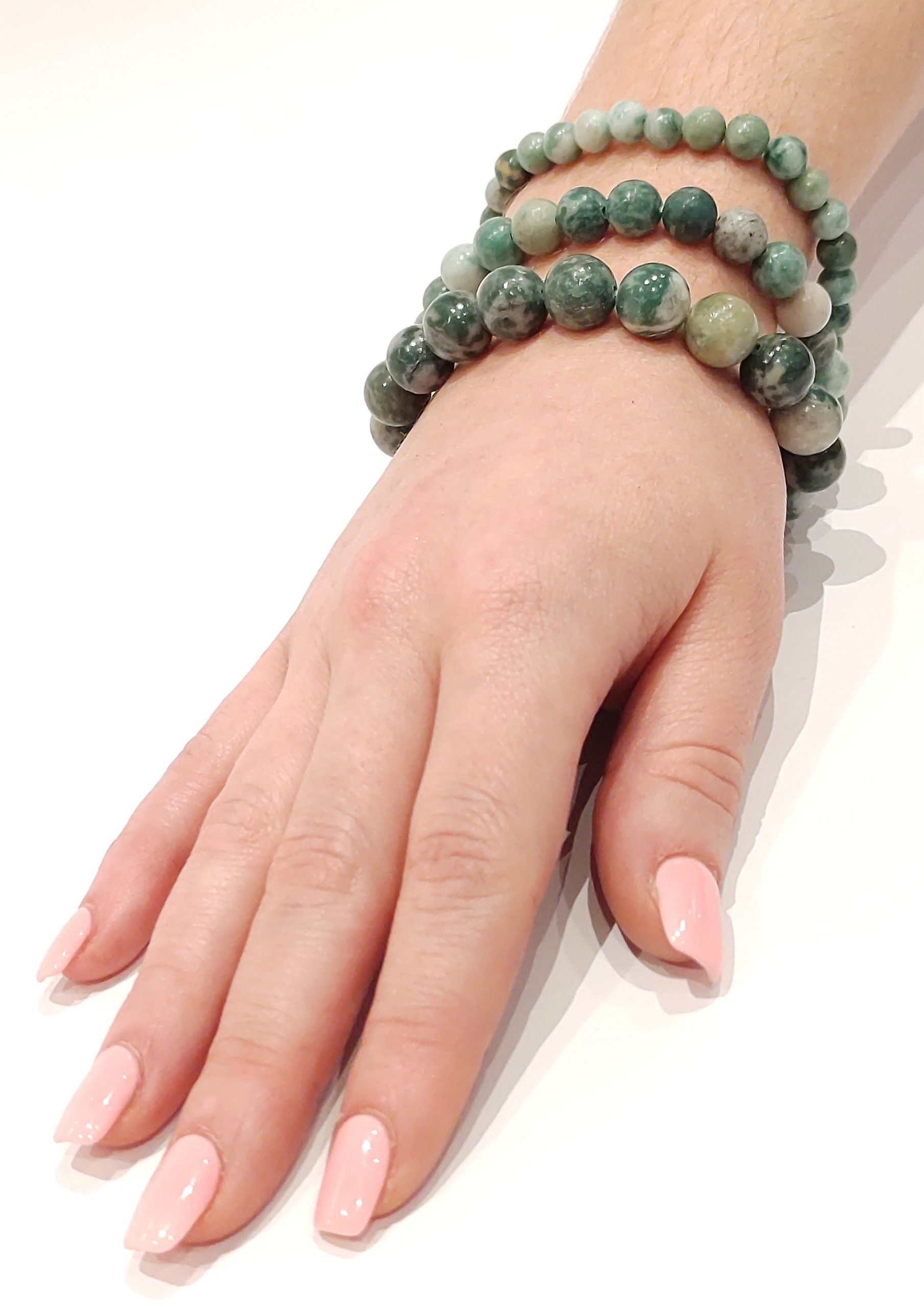 Stretch Bracelets: Jade (Chinese) 6mm, 8mm, & 10mm Round Beads - Image 2