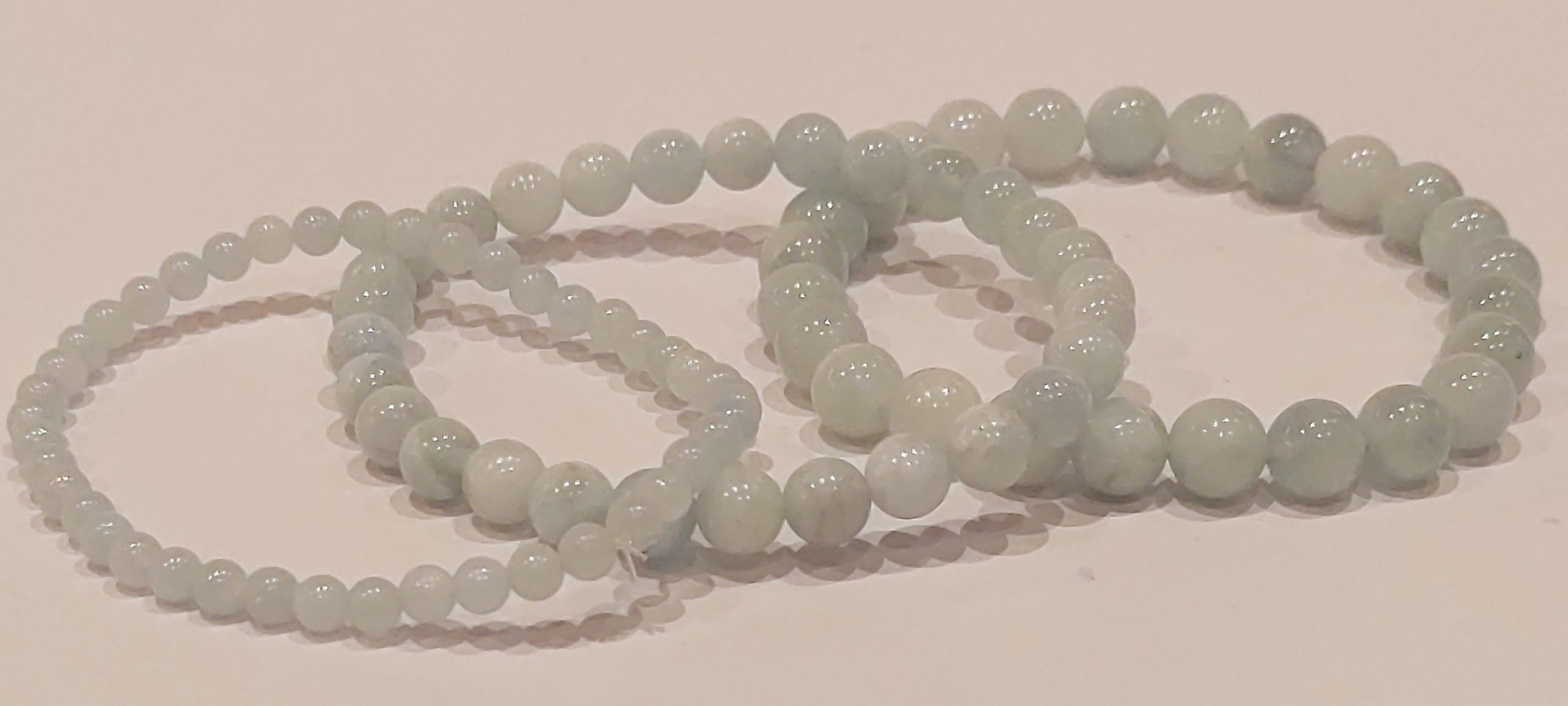 Stretch Bracelets: Aquamarine 4mm, 6mm, & 8mm Round Beads - Image 3