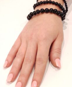 Alternative view of Stretch Bracelets: Black Tourmaline 4mm, 6mm, & 8mm Round Beads