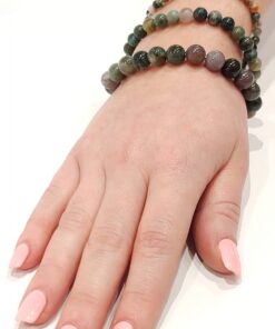 Alternative view of Stretch Bracelets: Bloodstone 4mm, 6mm, & 8mm Round Beads