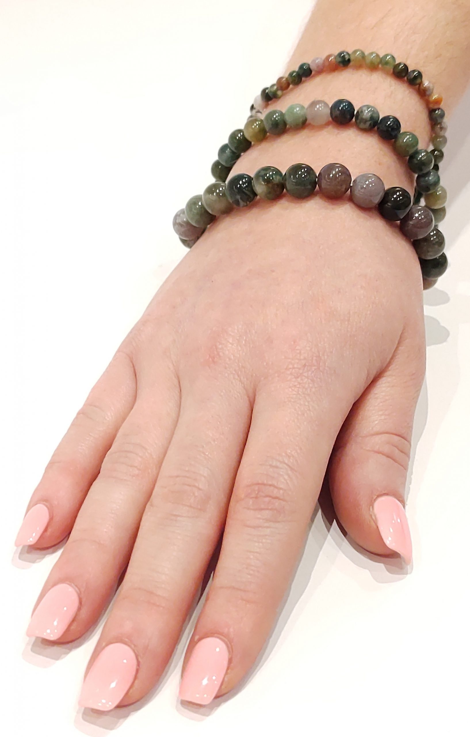 Stretch Bracelets: Bloodstone 4mm, 6mm, & 8mm Round Beads - Image 2
