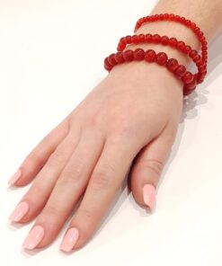 Alternative view of Stretch Bracelets: Carnelian 4mm, 6mm, & 8mm Round Beads