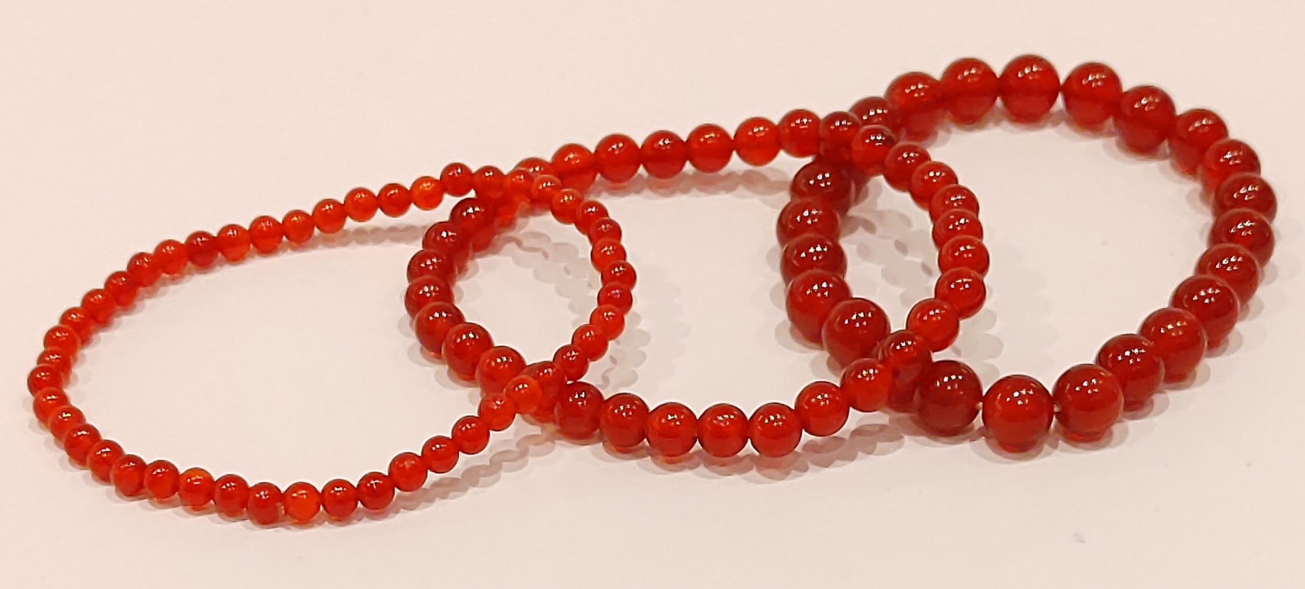Stretch Bracelets: Carnelian 4mm, 6mm, & 8mm Round Beads - Image 3
