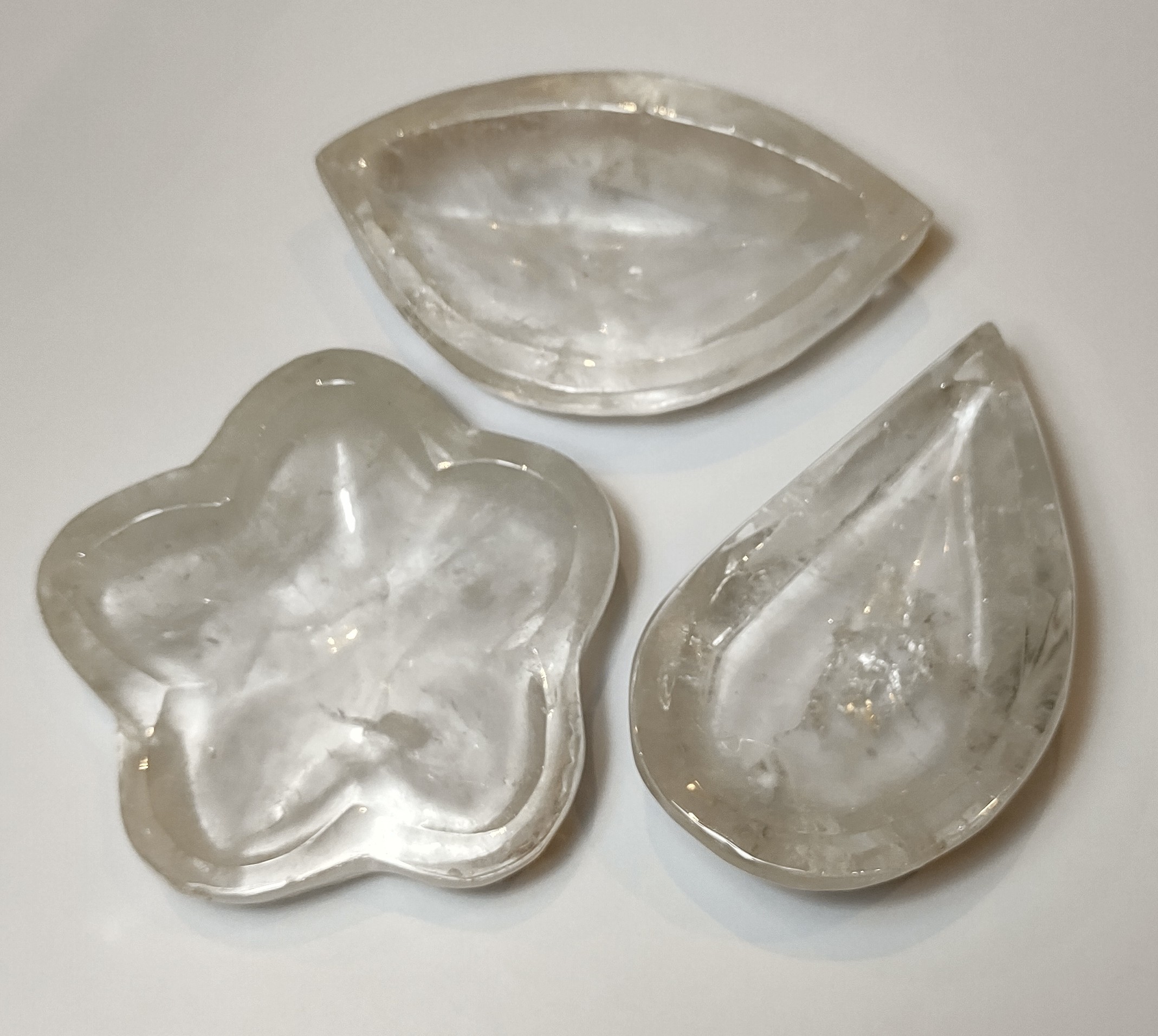 Natural Crystals: Hand Carved & Polished Clear Quartz Crystal Bowls