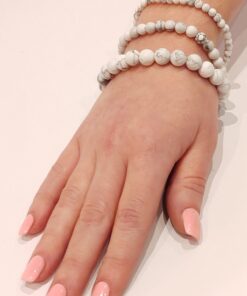 Alternative view of Stretch Bracelets: Howlite 4mm, 6mm, & 8mm Round Beads