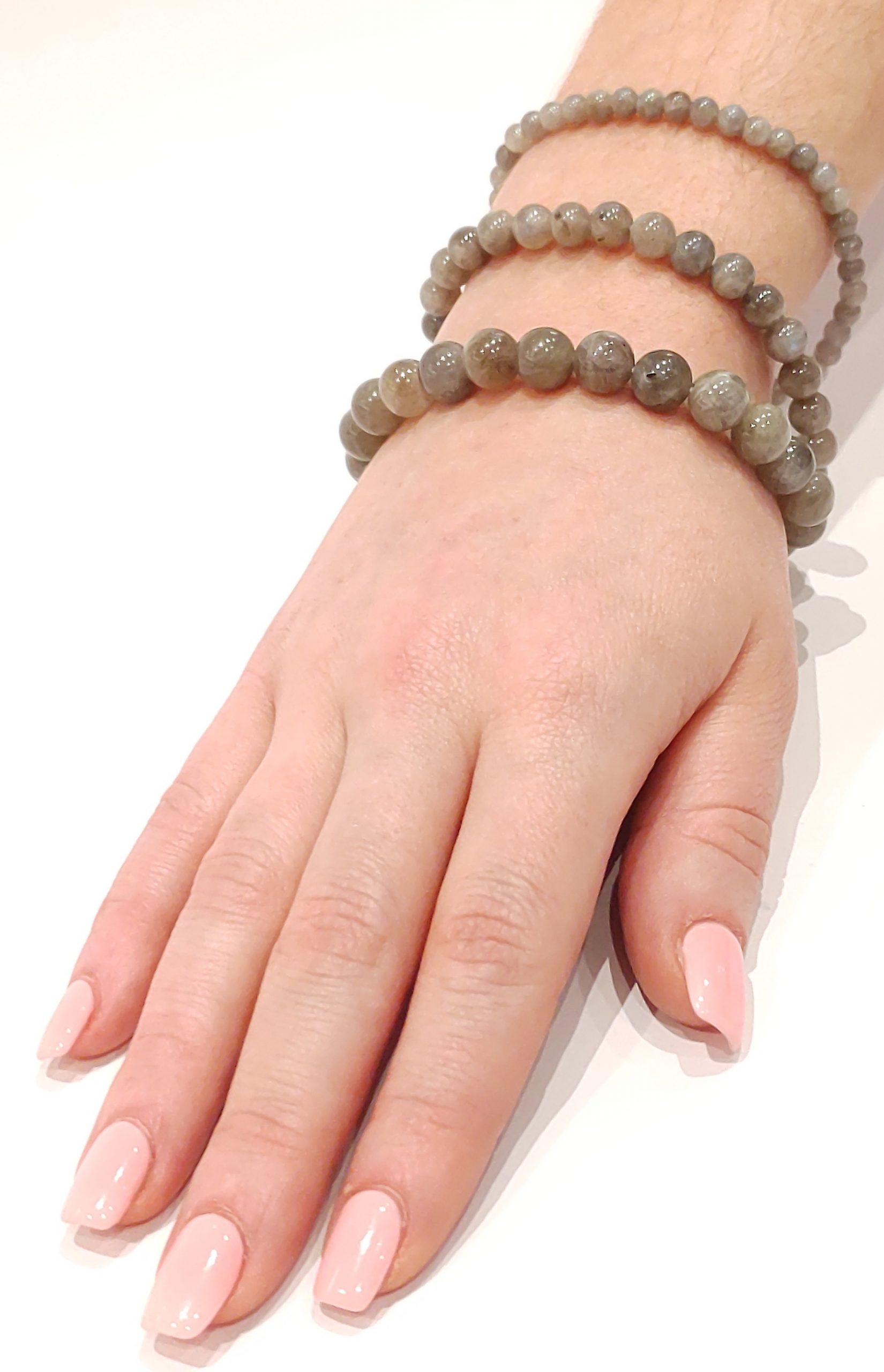 Stretch Bracelets: Labradorite 4mm, 6mm, & 8mm Round Beads - Image 2